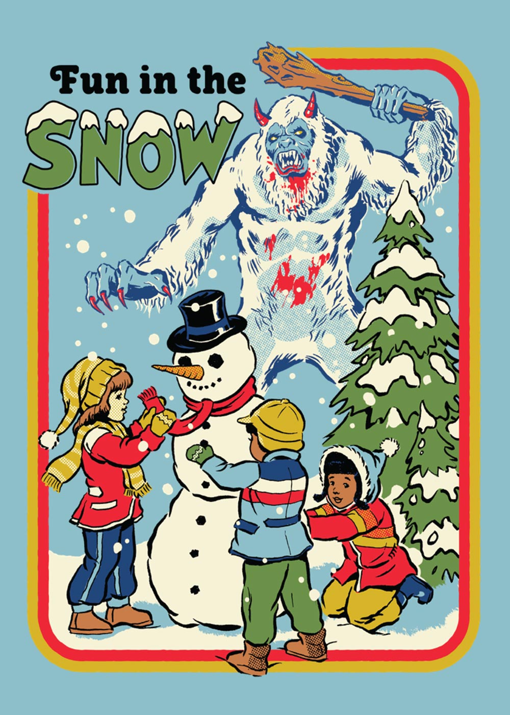 Steven Rhodes “Fun in the Snow” Collectible Art Card (Serial Number LE #/199) Atomic Foil Variant