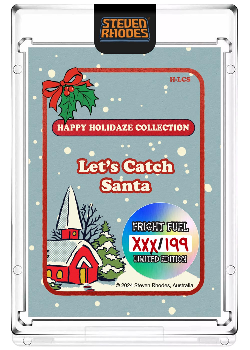 Steven Rhodes “Let's Catch Santa” Collectible Art Card (Serial Number LE #/199) Atomic Foil Variant
