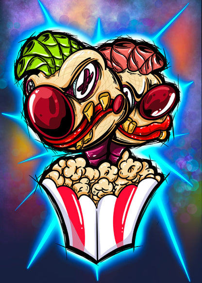 Juan Muniz "Popcorn Klowns" Fright Friends Collectible Art Card